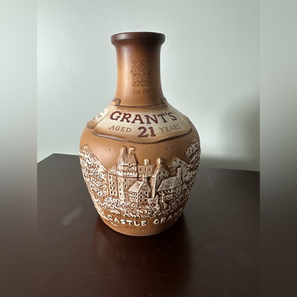 Royal Doulton Tan and Cream Ceramic Decanter 1990s